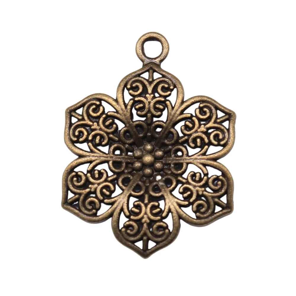 31x27mm 2.2g Multi Color Zinc Alloy Flower Charm Pendant for DIY Necklace Bracelet Jewelry Making