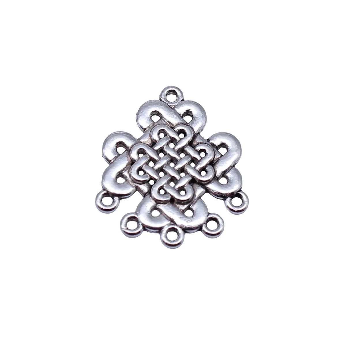 24x21mm 2.2g Antique Silver Zinc Alloy Chinese Knot Connector Charm for DIY Earrings Jewelry