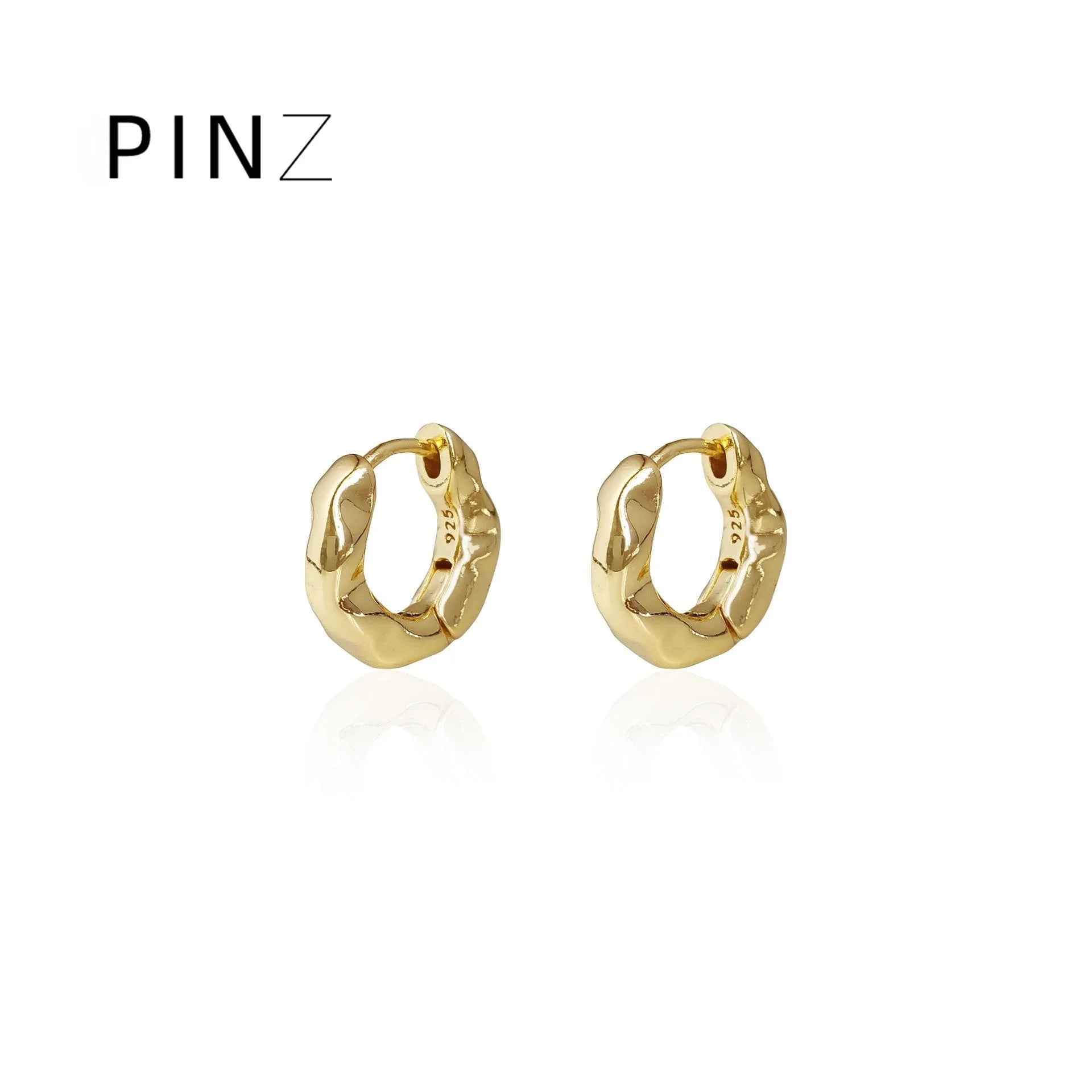 Minimalist 18K Gold Plated Copper Geometric Round Hoop Drop Earrings For Women