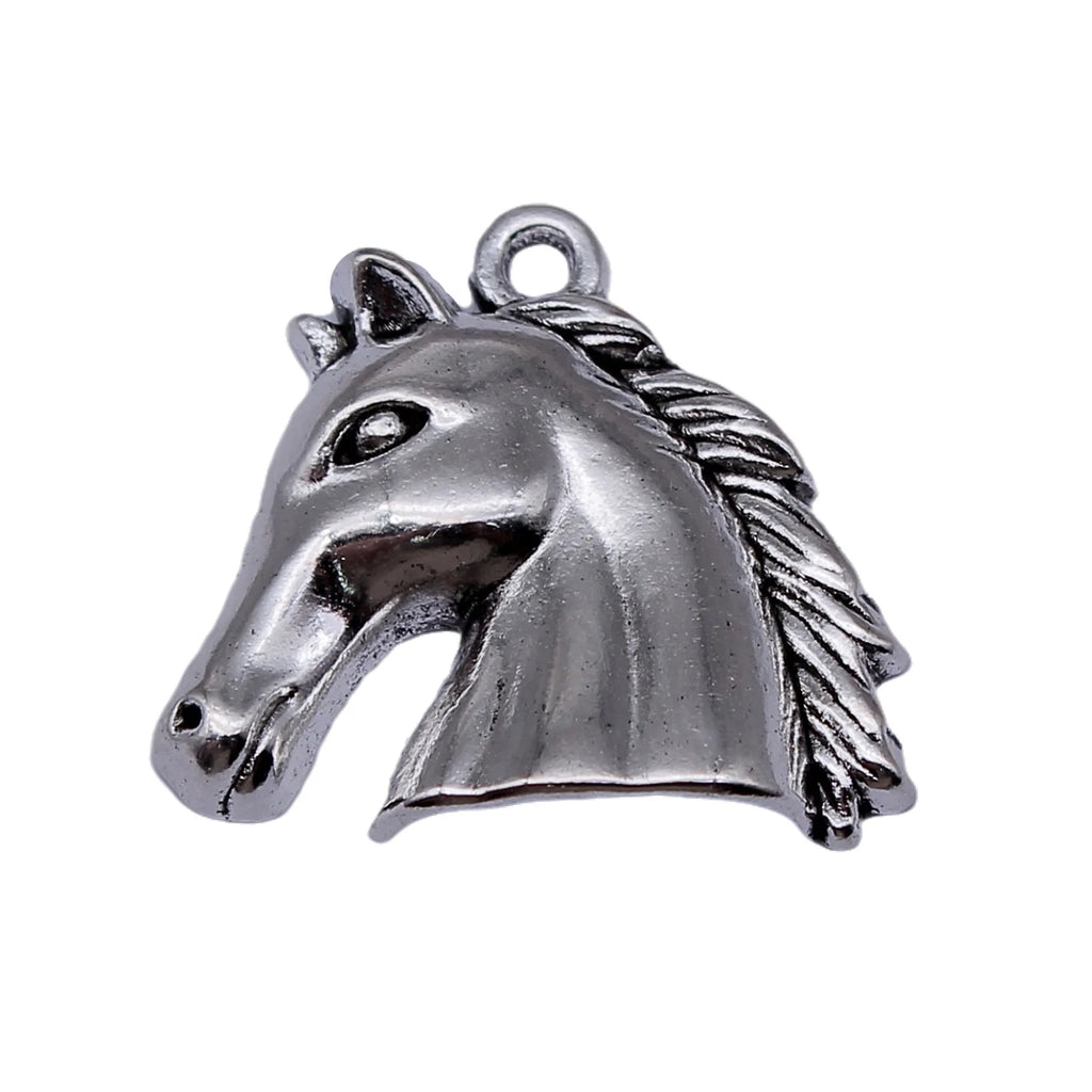 25x23mm 2.4g Multi Color Zinc Alloy Horse Head Charm Pendant for DIY Necklace Bracelet Making