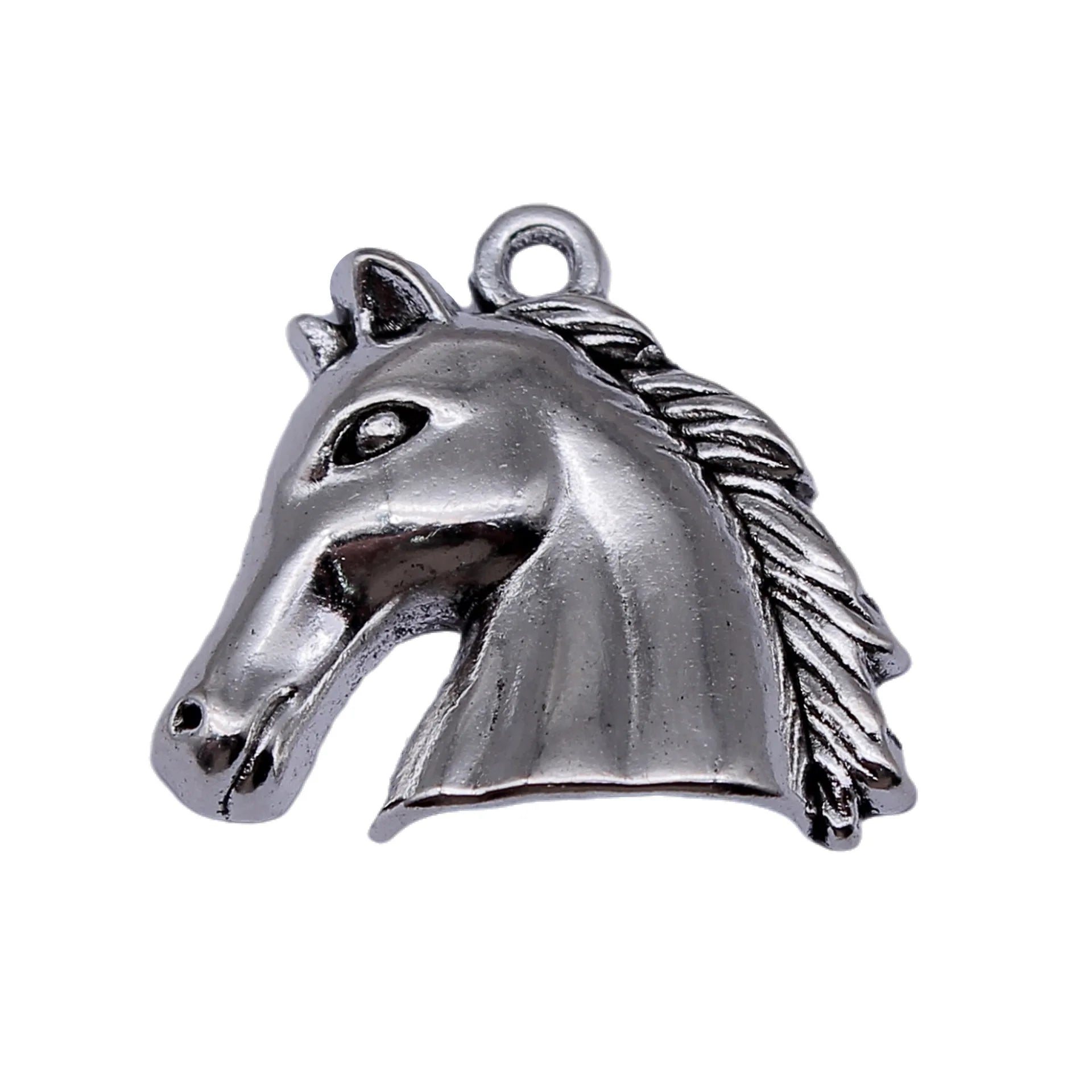 25x23mm 2.4g Multi Color Zinc Alloy Horse Head Charm Pendant for DIY Necklace Bracelet Making