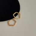 14K Gold Plated Copper Cloud Stud Earrings Minimalist Irregular Geometric Light Luxury Jewelry