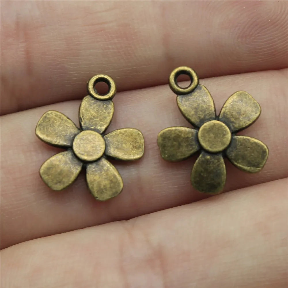 17x14mm 1g Multi Color Zinc Alloy Flower Charm Pendant for DIY Earrings Necklace Bracelet Making