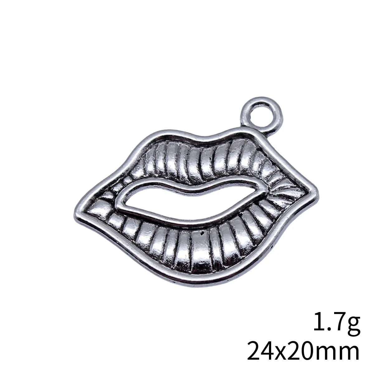 24x20mm 1.7g Antique Silver Zinc Alloy Lips Charm Pendant for DIY Necklace Bracelet Jewelry Making