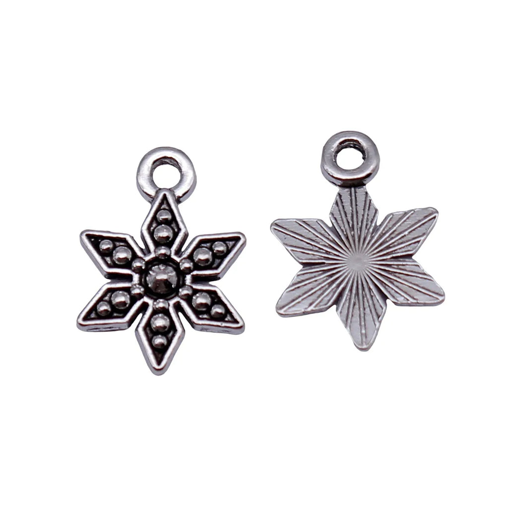 16x11mm 0.56g Antique Silver Zinc Alloy Six-Point Star Charm Pendant for DIY Bracelet Necklace Jewelry