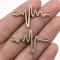 22x36mm 1.8g Multicolor Zinc Alloy Heart Heartbeat Connector Charm for DIY Bracelet Jewelry Making