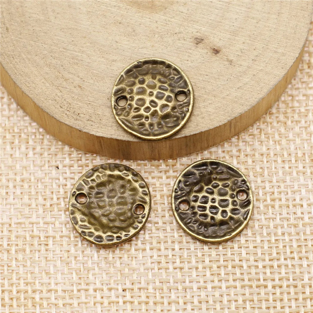 16x15mm 1.5g Zinc Alloy Small Water Ripple Tag Connector Charm for DIY Bracelet Jewelry Making