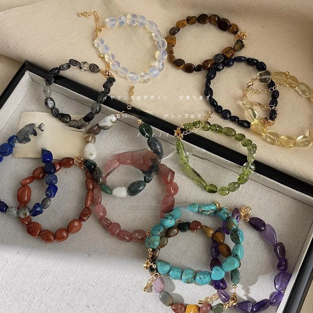 Natural Stone Handmade Irregular Geometric New Chinese Style Bracelet For Women