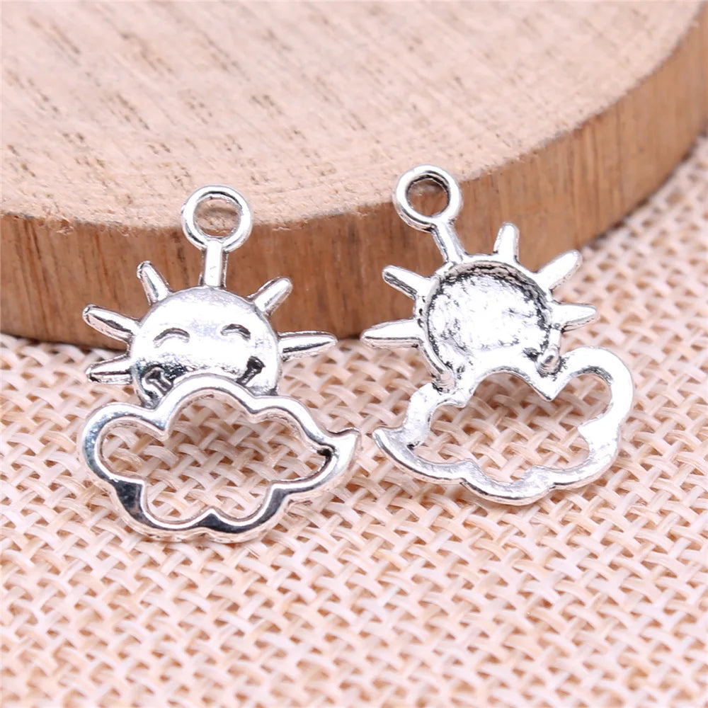 20x17mm 0.8g Multicolor Zinc Alloy Sun Cloud Charm Pendant for DIY Necklace Bracelet Jewelry Making