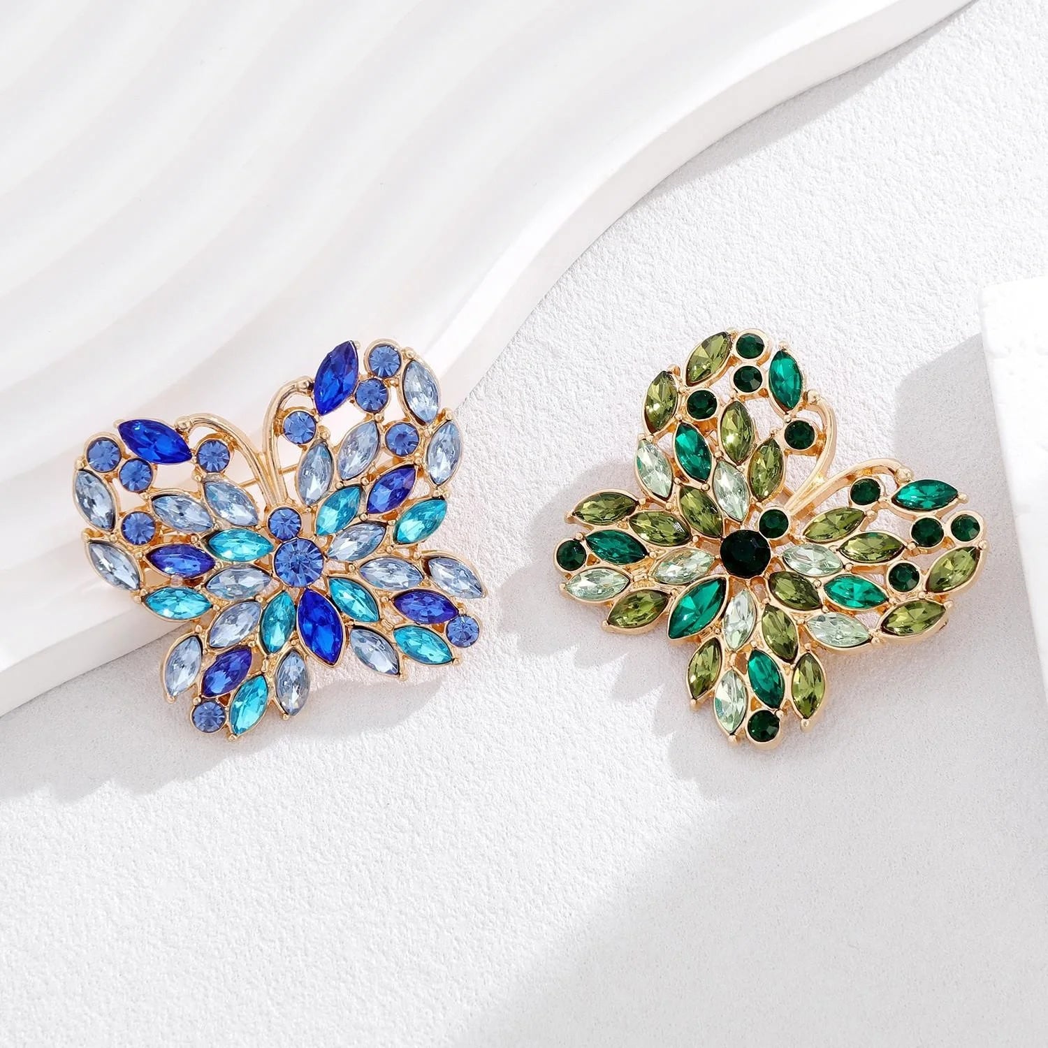 Luxury Rhinestone Butterfly Brooch For Women, Elegant Alloy Lapel Pin Corsage Coat Suit Accessory Gift