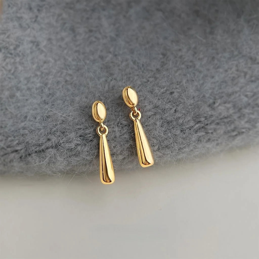 Light Luxury Copper Geometric Teardrop Drop Earrings For Women