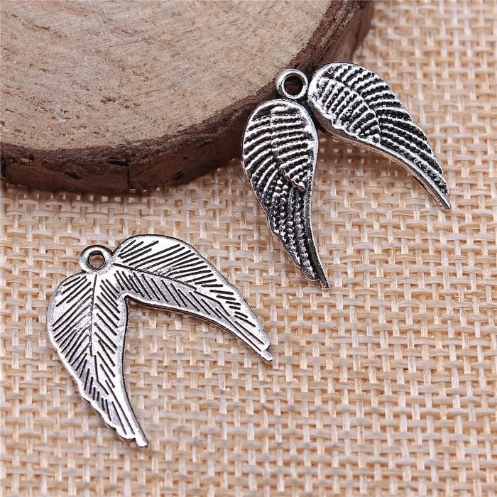 21x19mm 1.2g Multicolor Zinc Alloy Double Wings Charm Pendant for DIY Necklace Bracelet Jewelry Making