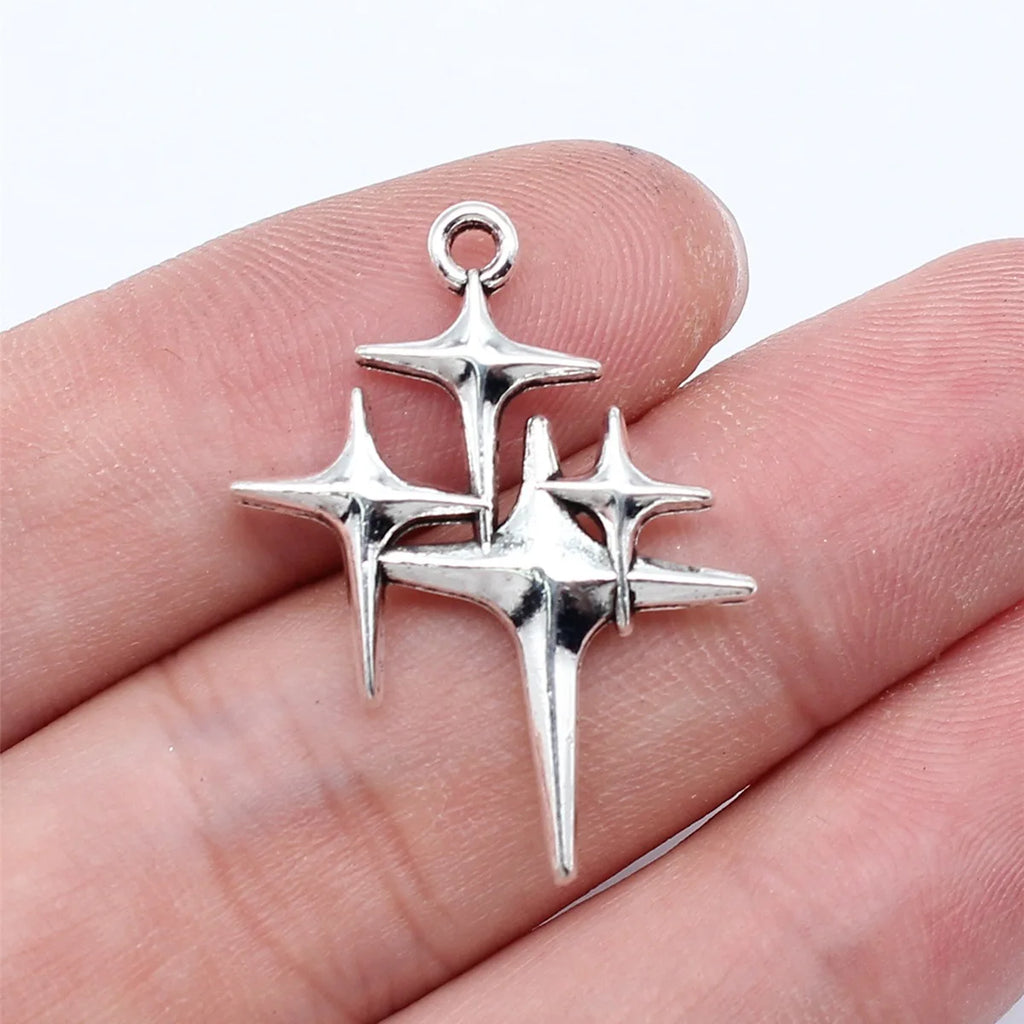 29x23mm 2g Multicolor Zinc Alloy Shining Star Charm Pendant for DIY Necklace Bracelet Jewelry Making