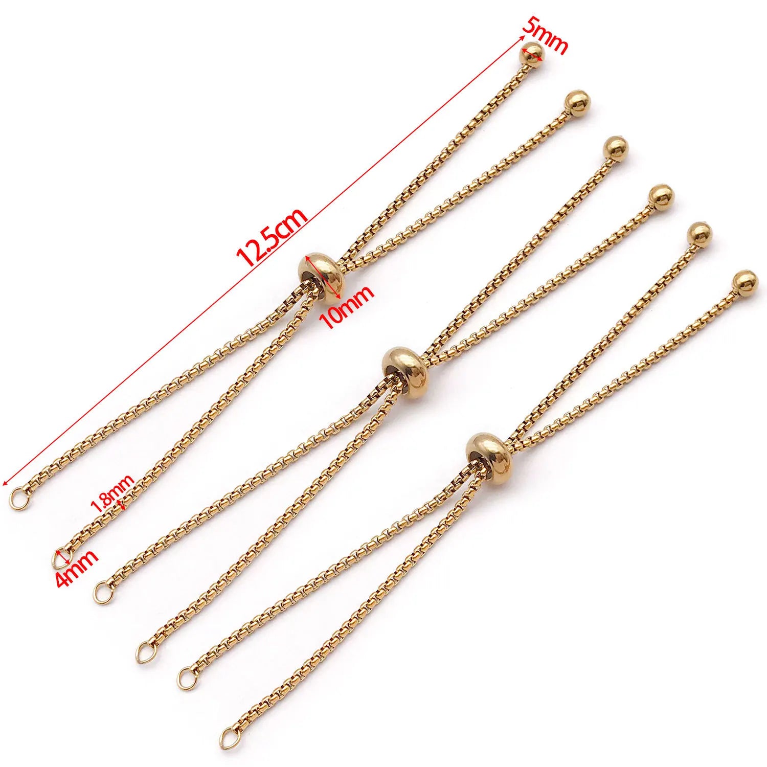 Silicone Core Adjustable Slider Stopper Beads for DIY Bracelet Extension Chain