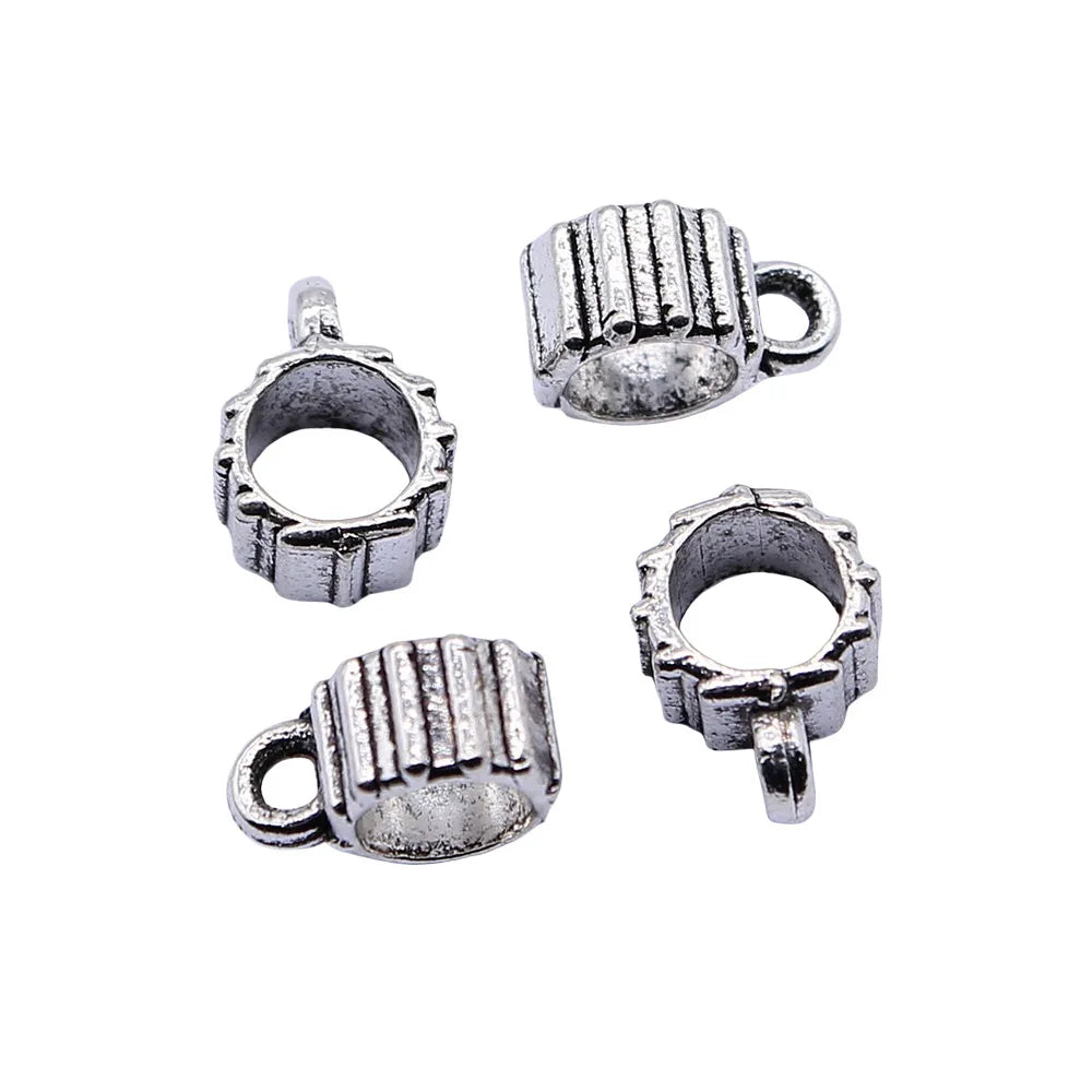 9x5mm 0.4g Antique Silver Zinc Alloy Pendant Bail Connectors for DIY Necklace Jewelry Making