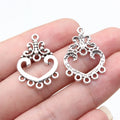 26x19mm 1.5g Antique Silver Zinc Alloy Earring Connector Charms for DIY Earrings Making