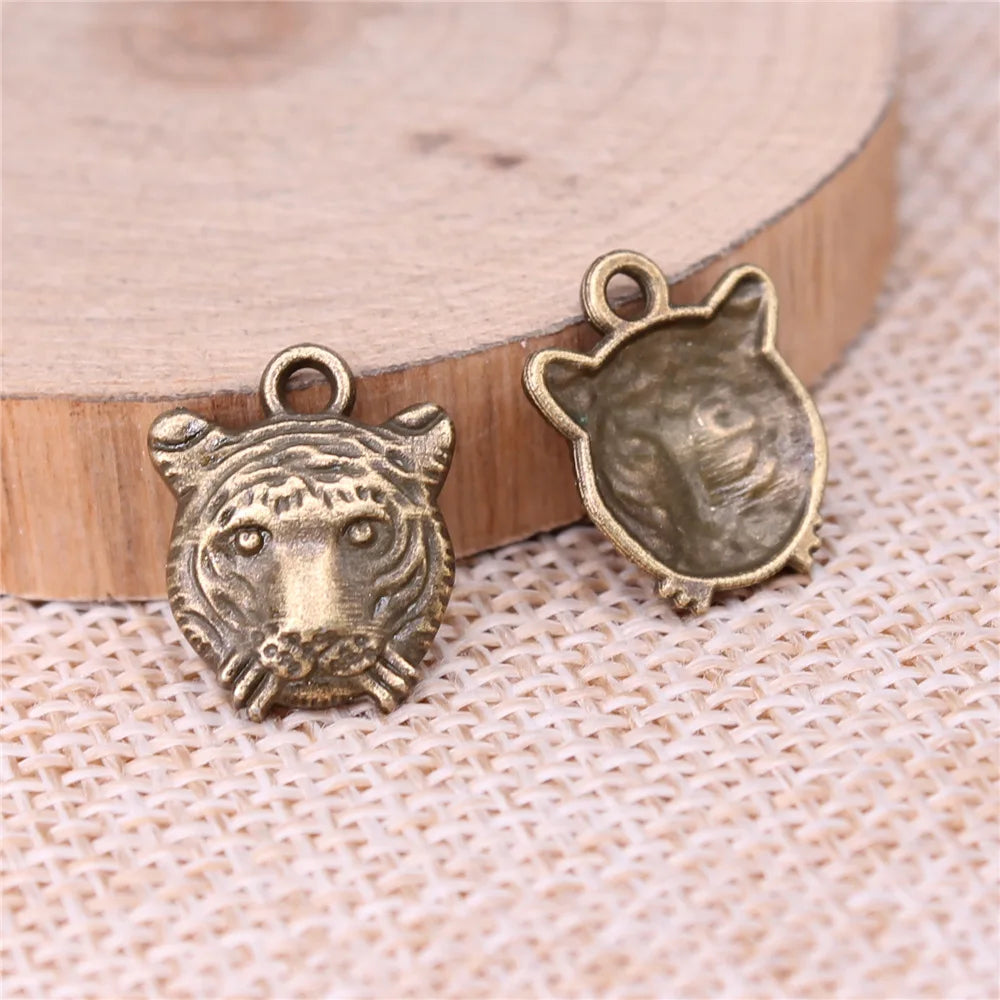 15x12mm 1g Multicolor Zinc Alloy Tiger Charm Pendant for DIY Necklace Bracelet Jewelry Making