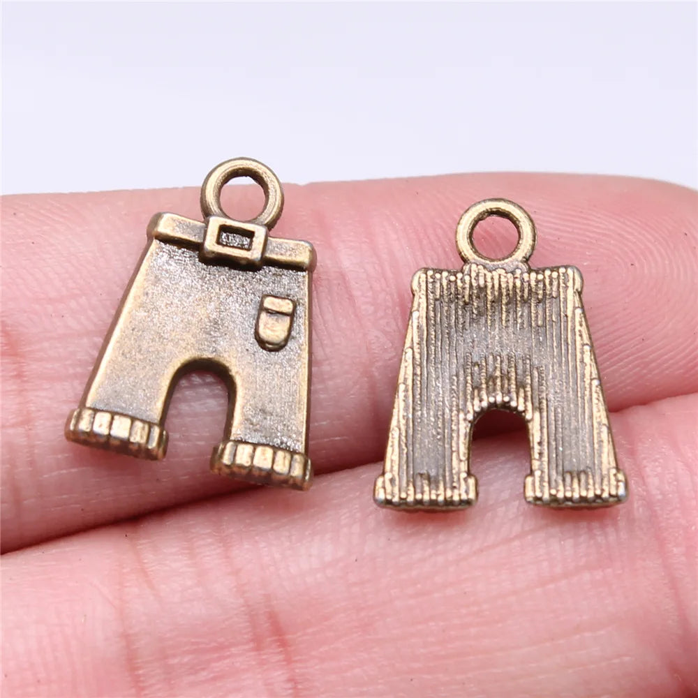 18x14mm 1.17g Antique Bronze Tone Zinc Alloy Pants Charm Pendant for Bracelet Necklace DIY Jewelry