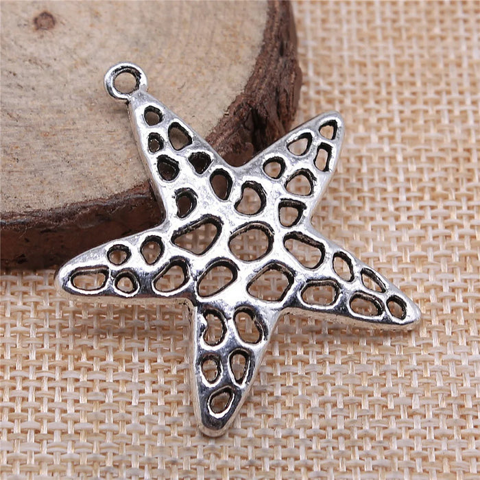 40x37mm 3.4g Multicolor Zinc Alloy Starfish Charm Pendant for DIY Ocean Theme Jewelry Making