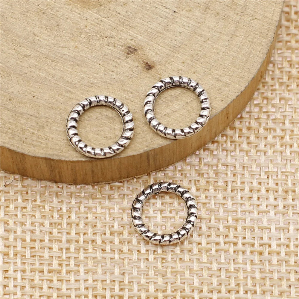 10x10mm 0.4g Multicolor Zinc Alloy Circle Ring Connector Charm Pendant for Jewelry Making