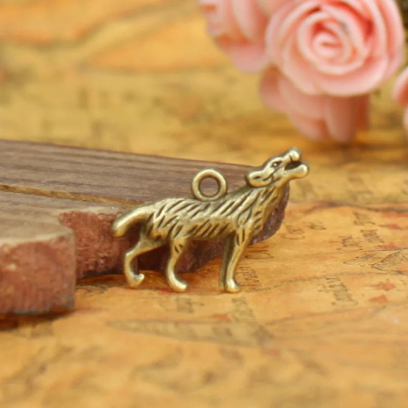 25x18MM Antique Silver Zinc Alloy Wolf Charm Pendant for DIY Necklace Bracelet Jewelry Making