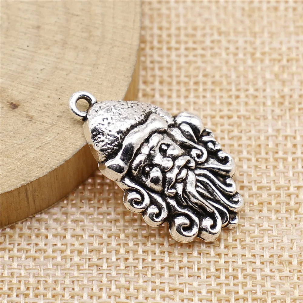 31x19mm 3.3g Multicolor Zinc Alloy Santa Claus Charm Pendant for DIY Christmas Jewelry Making