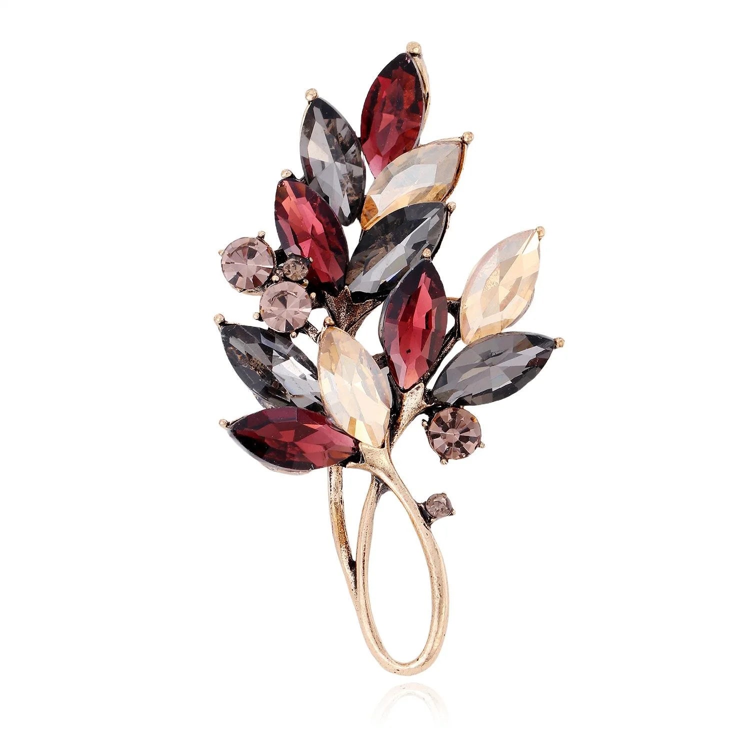 Elegant Crystal Wheat Bouquet Brooch, Alloy Rhinestone Floral Lapel Pin Corsage For Suit Accessory Gift
