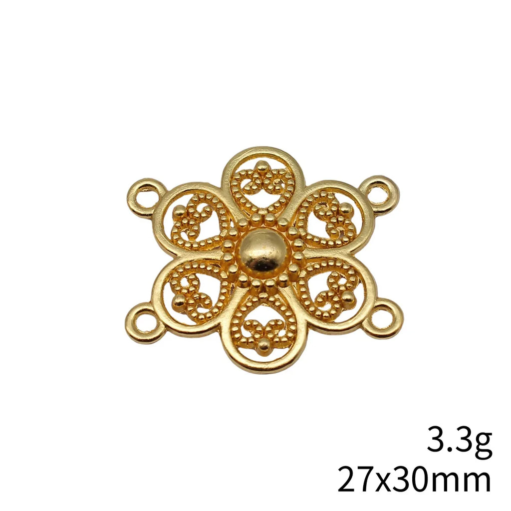 27x30mm 3.3g Multicolor Zinc Alloy 4-Hole Connector Charm for Body Chain Waist Chain DIY Jewelry