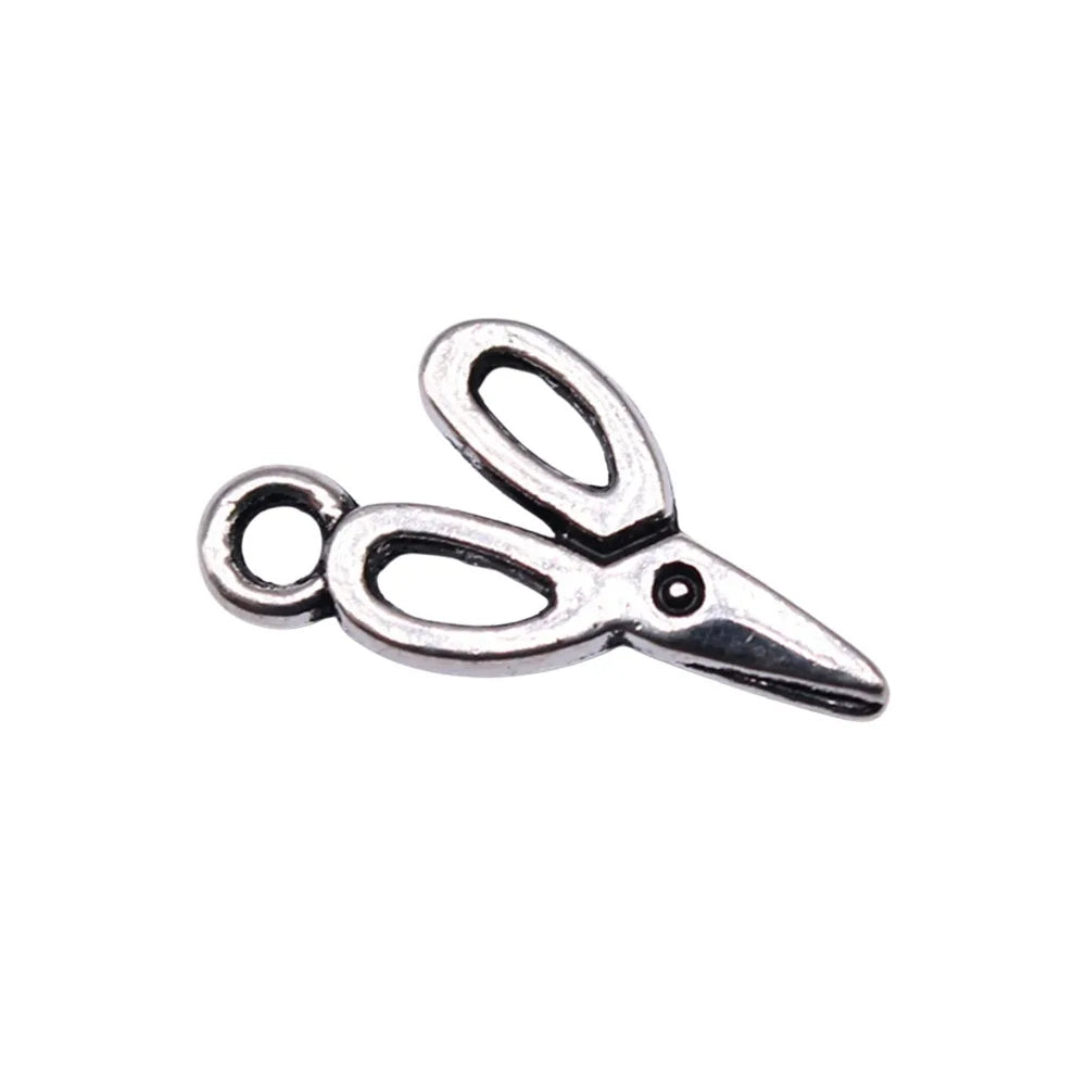 16x8mm 0.4g Antique Silver Zinc Alloy Scissors Charm Pendant for DIY Sewing Theme Jewelry Making