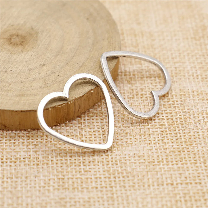24x25mm 1.3g Multicolor Zinc Alloy Hollow Heart Connector Charm for DIY Necklace Bracelet Making