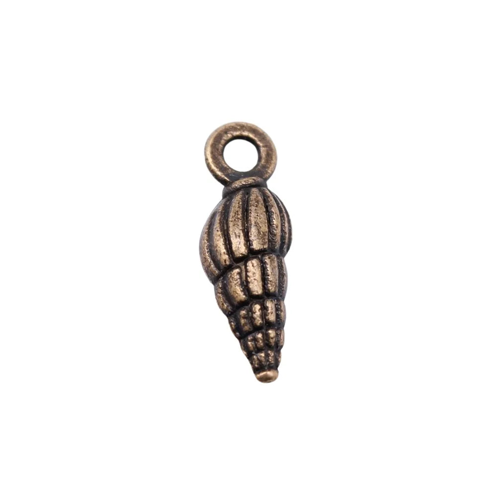 5x14mm 0.5g Multicolor Zinc Alloy Conch Shell Charm Pendant for DIY Ocean Theme Jewelry Making