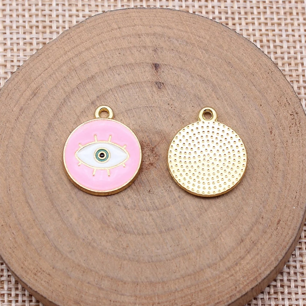 16x18mm 1.4g Multicolor Zinc Alloy Evil Eye Charm Pendant for DIY Necklace Bracelet Jewelry Making