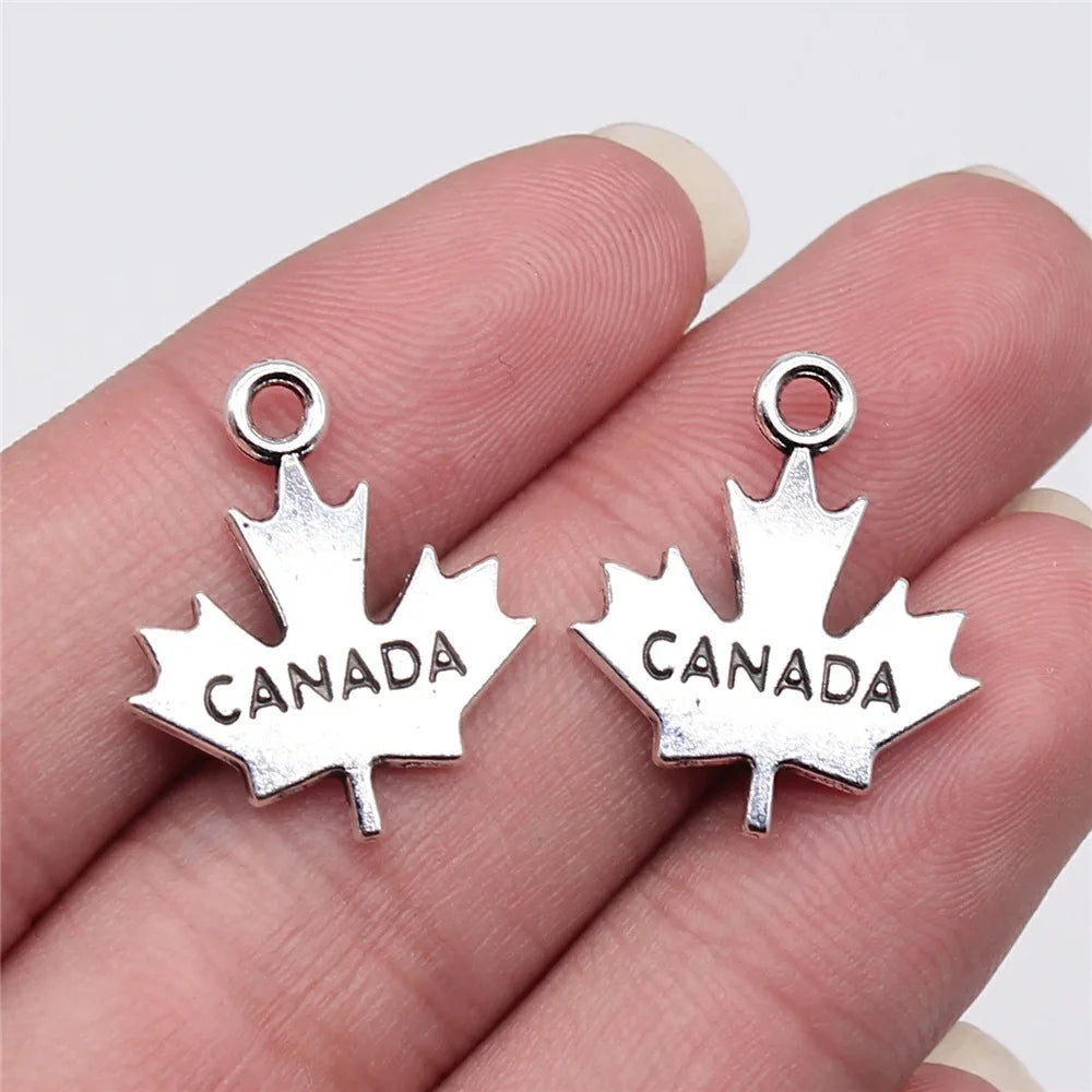 22x18mm 1.7g Multicolor Zinc Alloy CANADA Maple Leaf Charm Pendant for DIY Jewelry Making