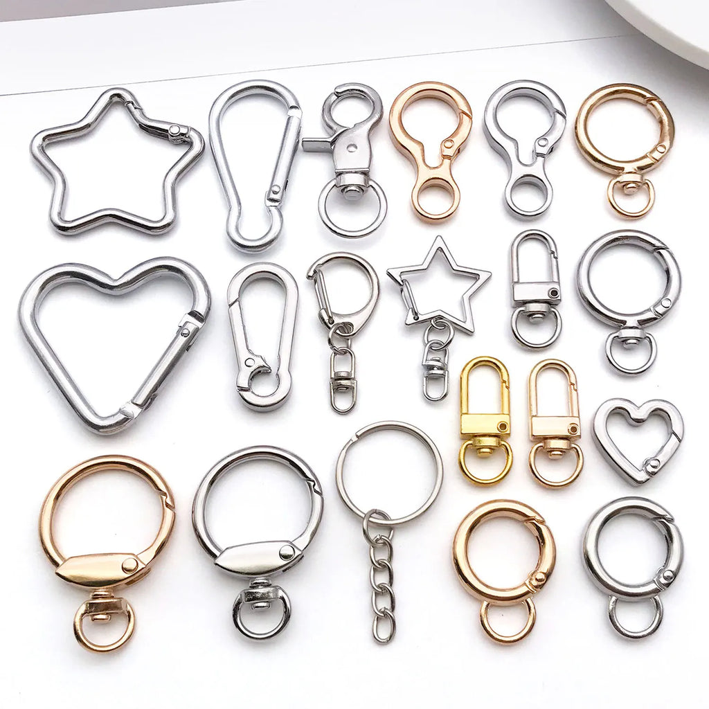 Iron Heart Lobster Dog Clasp for Keyring Bracelet Necklace DIY Jewelry Findings