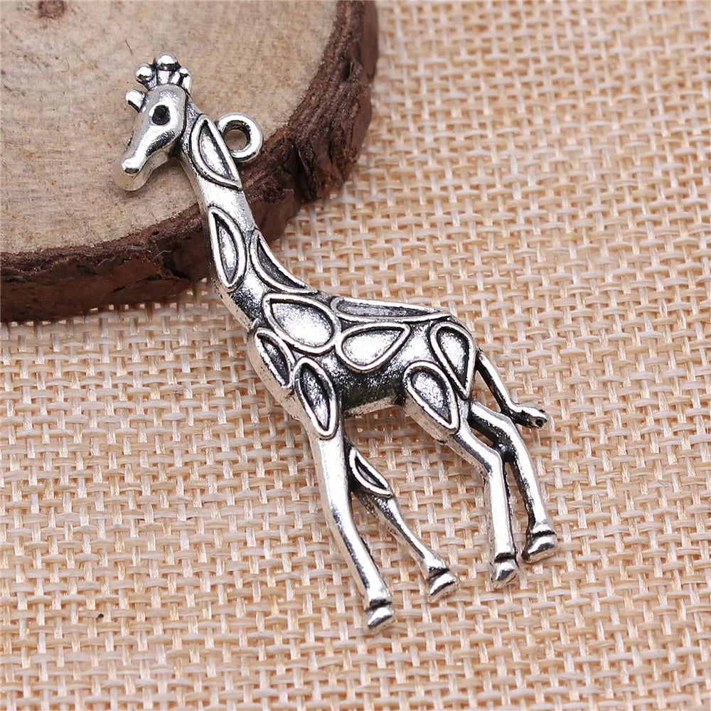 53x23mm 4.6g Multicolor Zinc Alloy Giraffe Charm Pendant for DIY Necklace Bracelet Jewelry Making