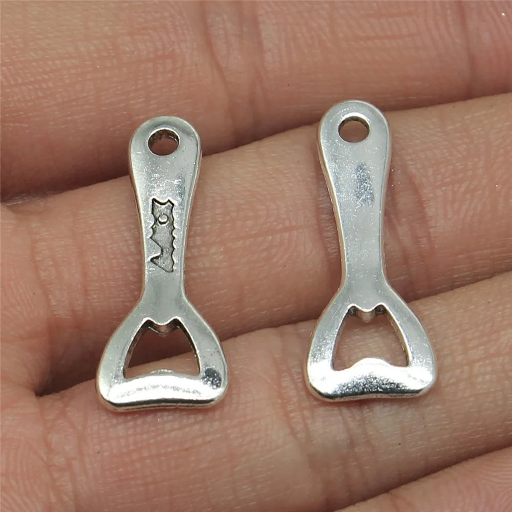 11x27mm 1.3g Antique Silver Zinc Alloy Bottle Opener Charm Pendant for DIY Jewelry Making