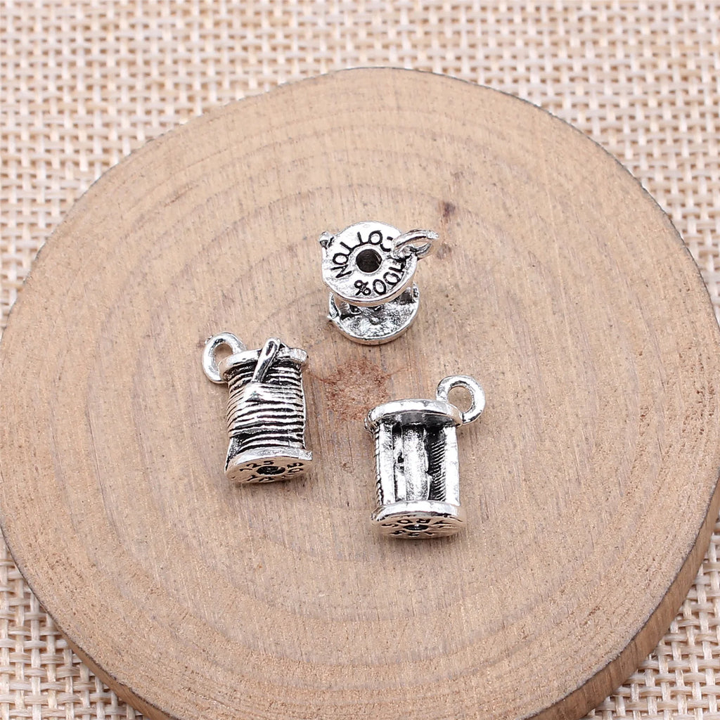 14x10mm 2g Antique Silver Zinc Alloy Yarn Ball Charm Pendant for DIY Knitting Theme Jewelry Making