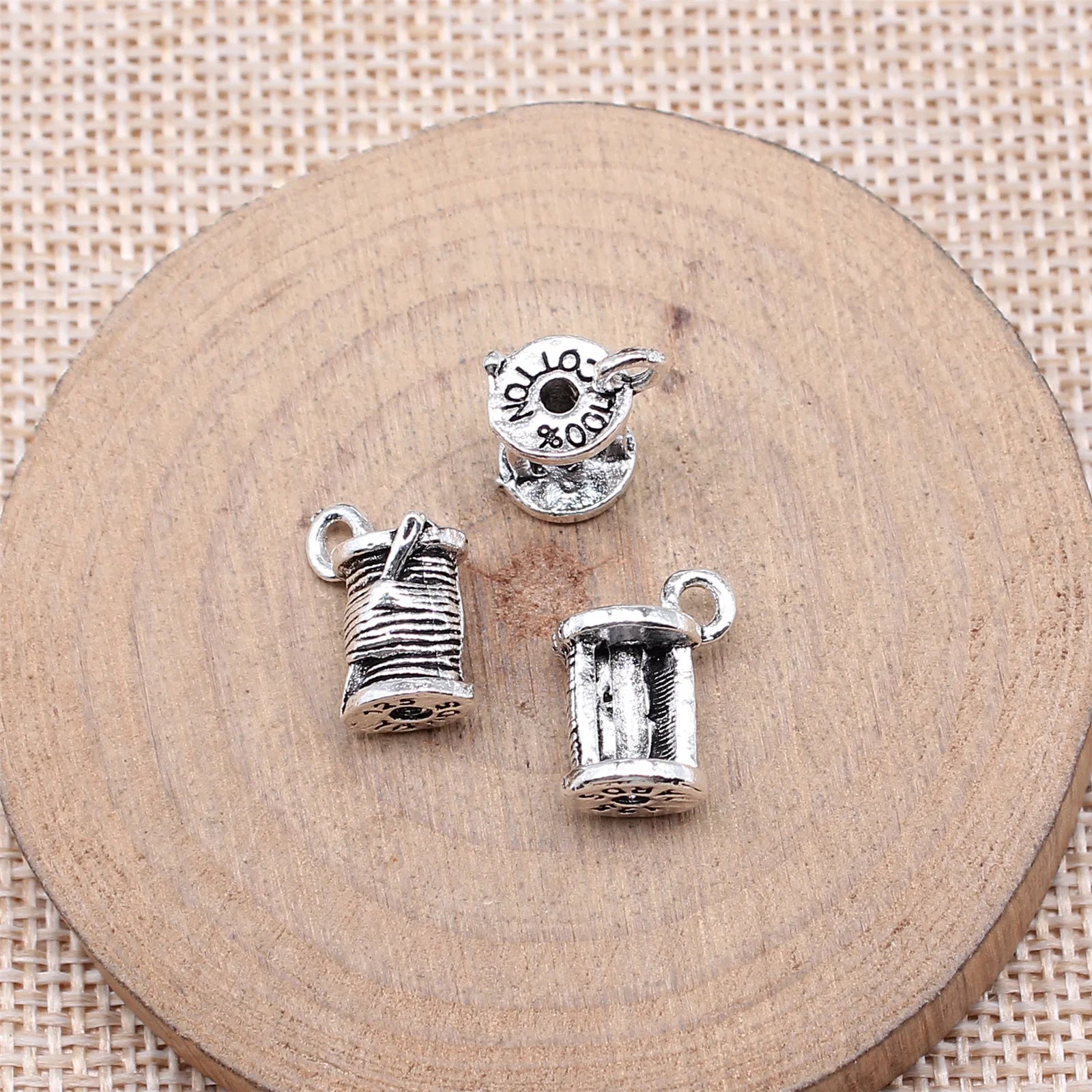 14x10mm 2g Antique Silver Zinc Alloy Yarn Ball Charm Pendant for DIY Knitting Theme Jewelry Making