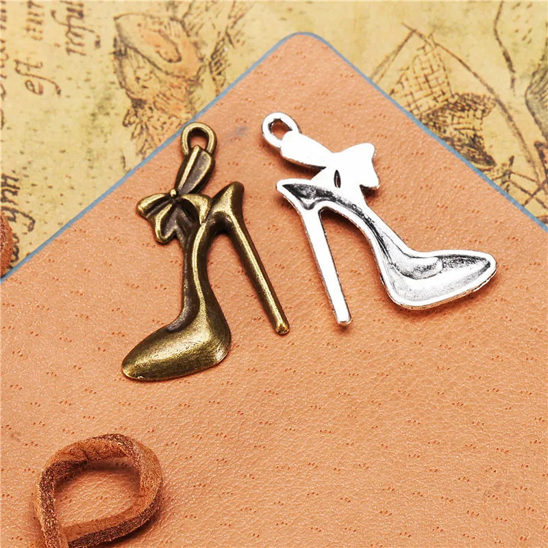 30x20MM Zinc Alloy High Heel Charm Pendant for DIY Necklace Bracelet Jewelry Making