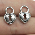 17x11mm 1.6g Antique Silver Zinc Alloy Heart Lock Charm Pendant for DIY Bracelet Necklace Jewelry Making