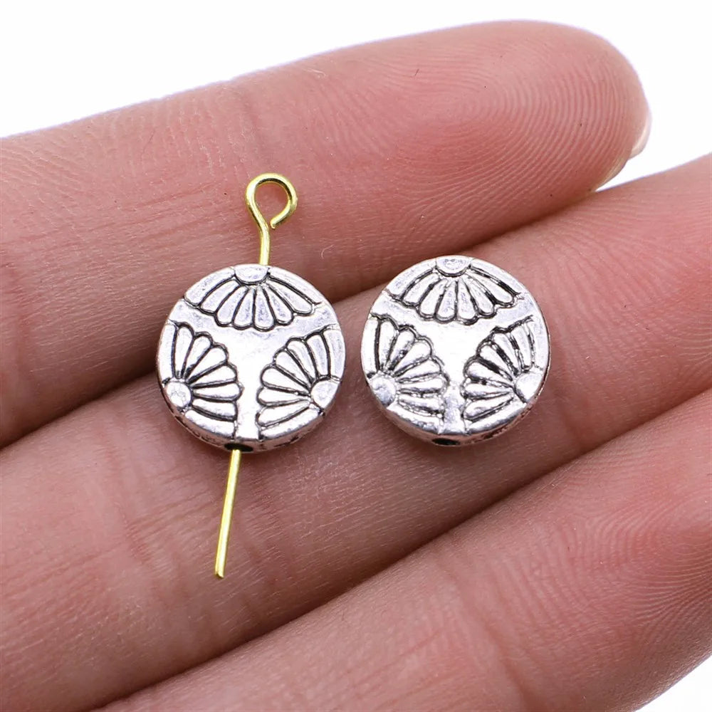 12x12mm 1.7g Antique Silver Zinc Alloy Round Loose Metal Beads for DIY Bracelet Necklace Making
