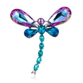 Elegant Colorful Glass Dragonfly Brooch With Rhinestone Wings, Luxury Insect Lapel Pin Suit Accessory Gift