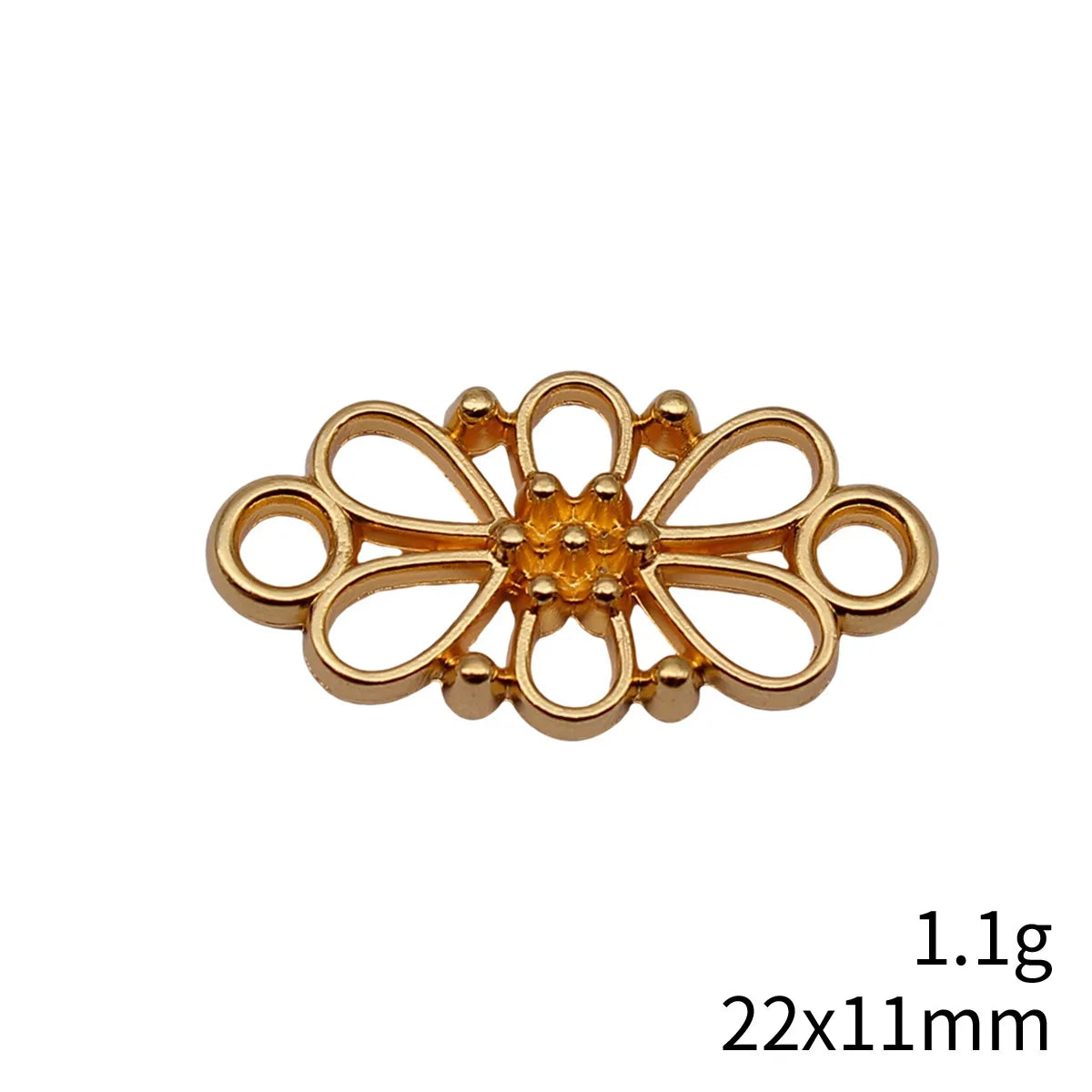 22x11mm 1.1g Multicolor Zinc Alloy Flower Filigree Connector Charm for DIY Jewelry Accessories