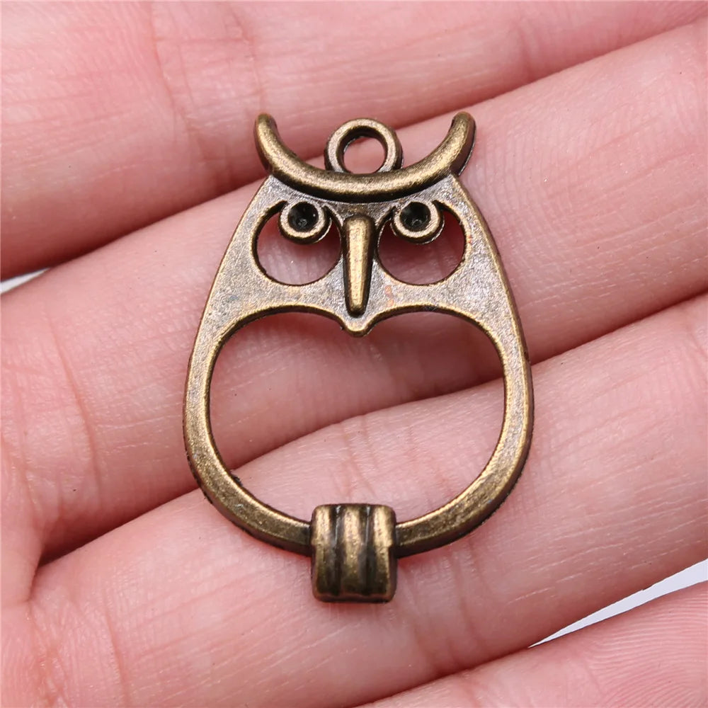 34x24mm 2.7g Multicolor Zinc Alloy Owl Cat Charm Pendant for DIY Bracelet Necklace Jewelry Making