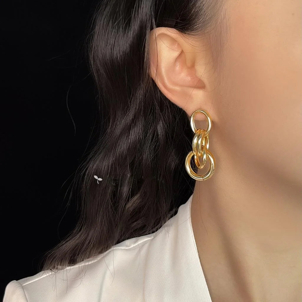 Fashion Alloy Geometric Rope Knot Long Tassel Drop Earrings For Women