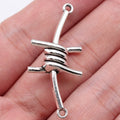 40x19mm 4.6g Antique Silver Zinc Alloy Thorn Connector Charm for DIY Bracelet and Necklace Making