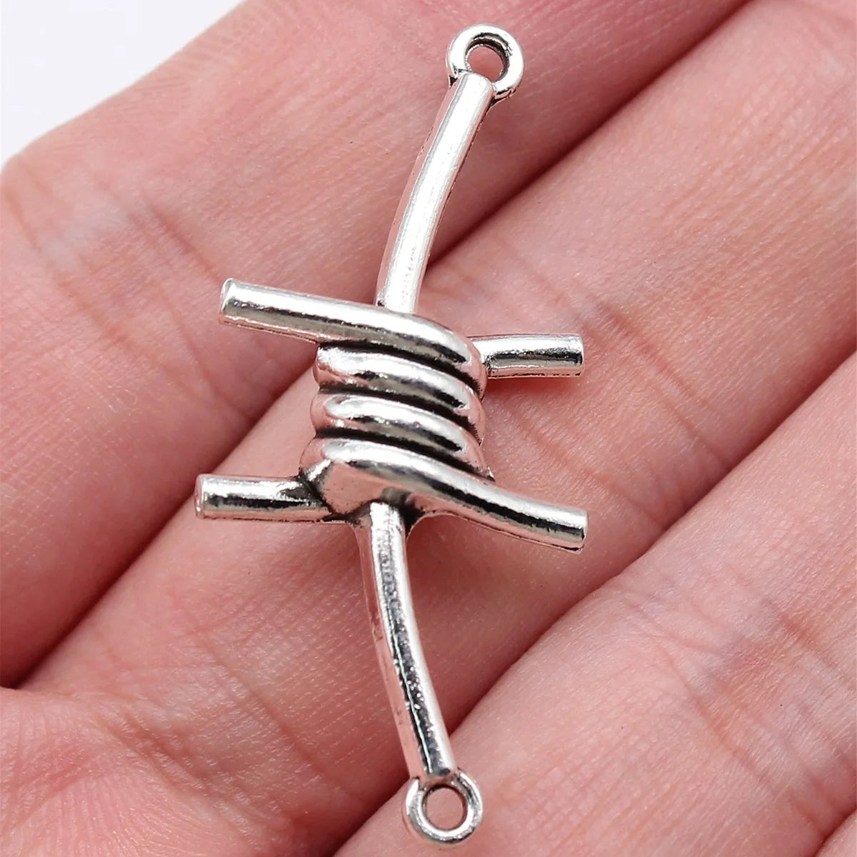 40x19mm 4.6g Antique Silver Zinc Alloy Thorn Connector Charm for DIY Bracelet and Necklace Making