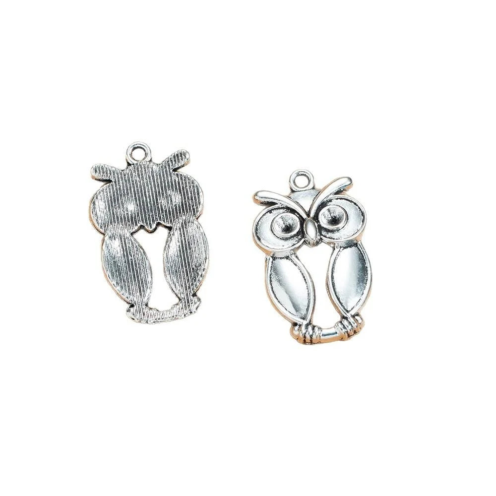 30x19MM Antique Silver Zinc Alloy Owl Charm Pendant for DIY Necklace Bracelet Jewelry Making