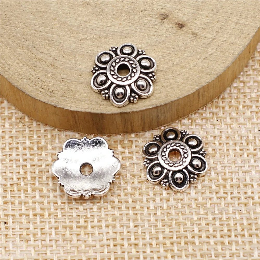 12x12mm 1g Multi-Color Zinc Alloy Flower Bead Caps for DIY Bracelet Necklace Jewelry Making