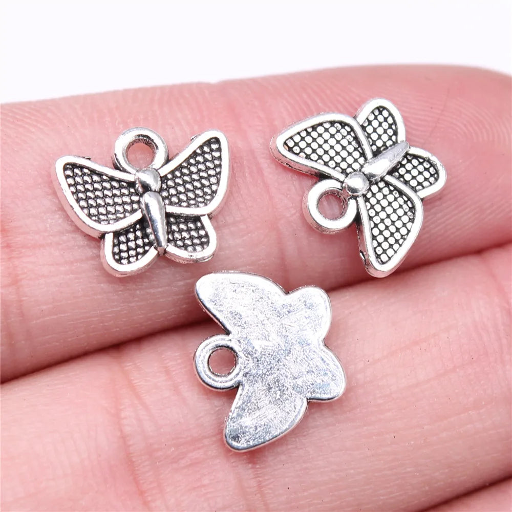 13x10mm 0.8g Multicolor Zinc Alloy Butterfly Charm Pendant for DIY Necklace Bracelet Jewelry Making